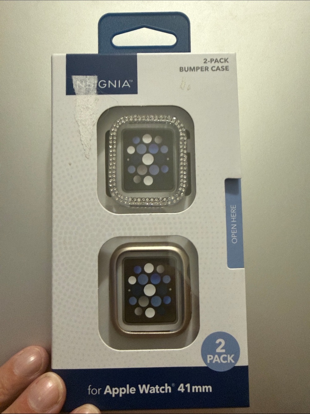 2-Pack Apple Watch 41mm Bumper Case - Silver and Clear Rhinestone